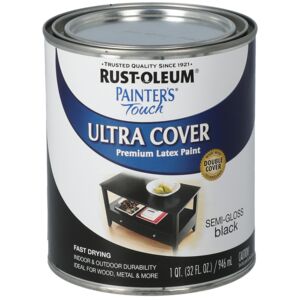 Rust-Oleum Painter's Touch Ultra Cover Premium Latex Paint Black 946ml Rust-Oleum Painter's Touch Ultra Cover Premium Latex Paint Black 946ml